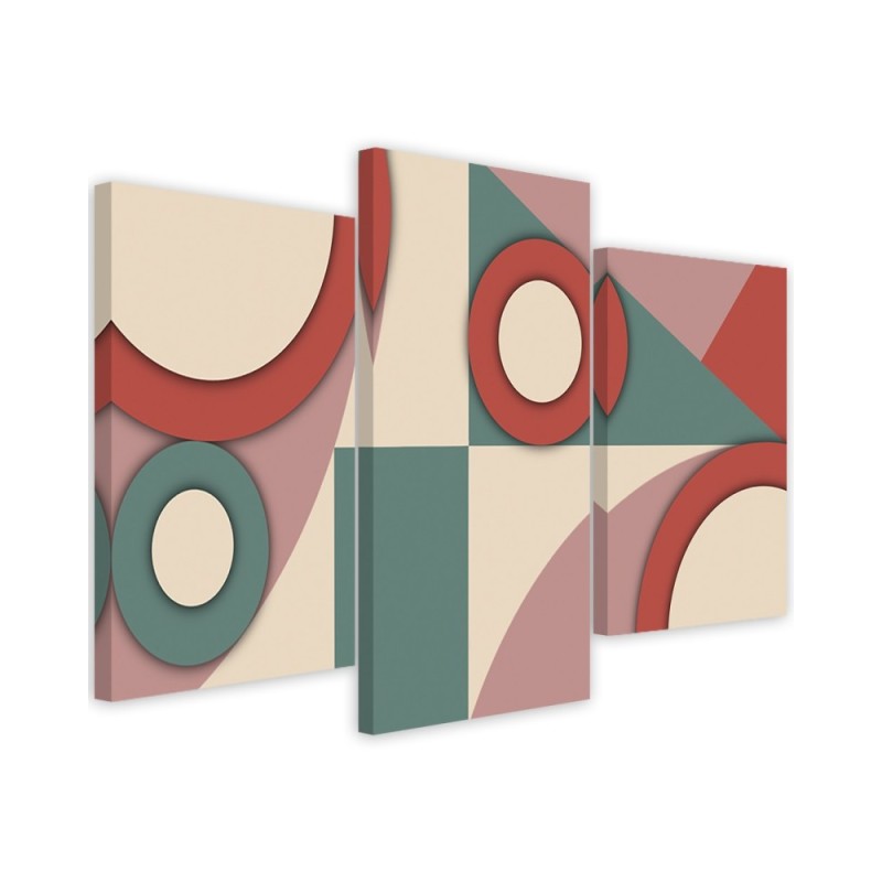 Triptych for living room - Geometric shapes abstract | FEEBY