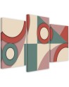 Triptych for living room - Geometric shapes abstract | FEEBY