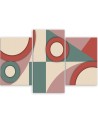 Triptych for living room - Geometric shapes abstract | FEEBY