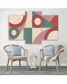 Triptych for living room - Geometric shapes abstract | FEEBY