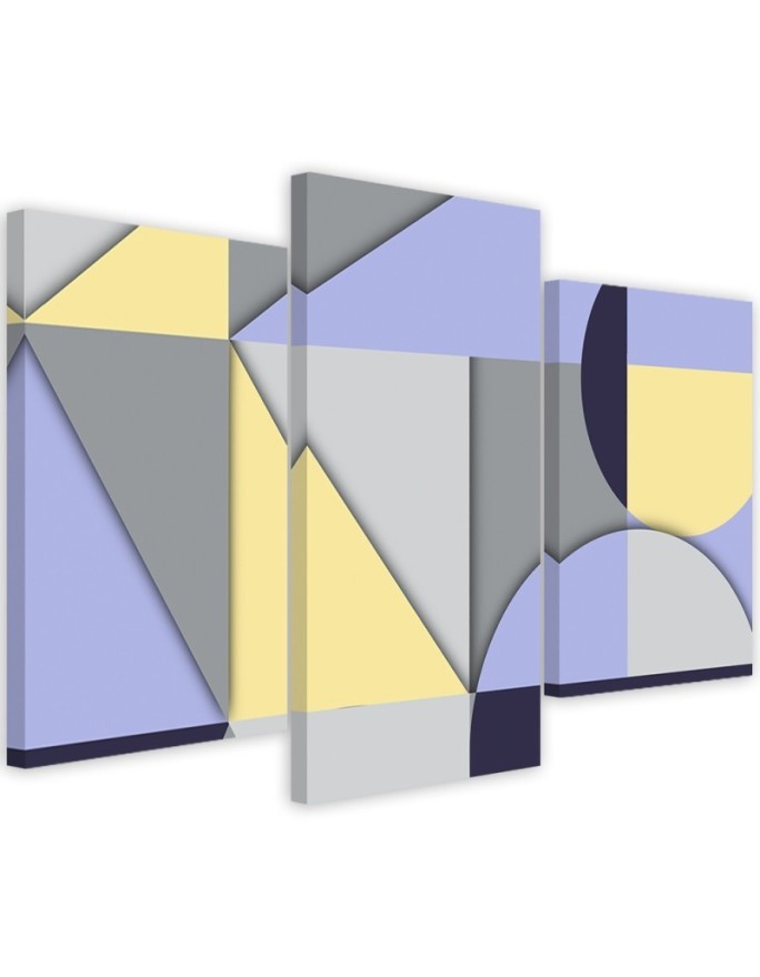 Stylish triptych paintings - Geometric shapes abstract | FEEBY