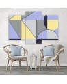 Stylish triptych paintings - Geometric shapes abstract | FEEBY