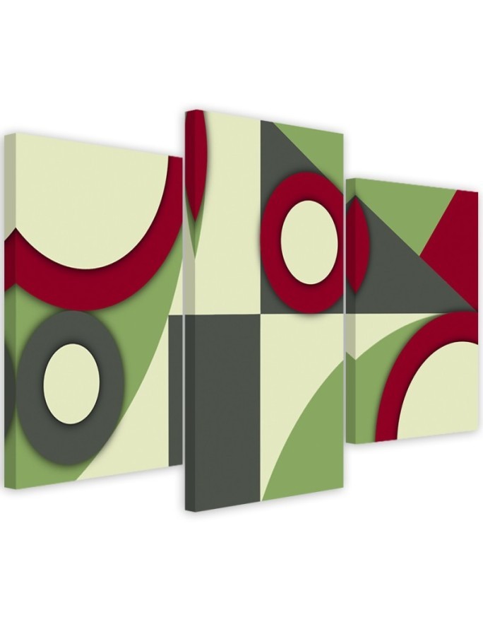 Canvas print for wall 3 parts - Geometric shapes abstract | FEEBY