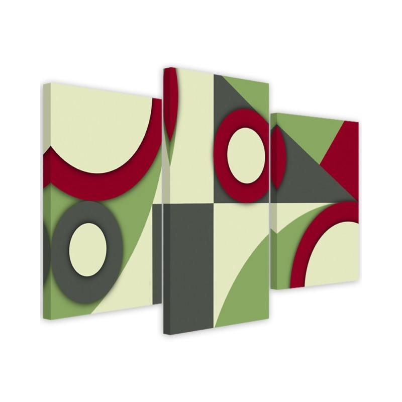 Canvas print for wall 3 parts - Geometric shapes abstract | FEEBY