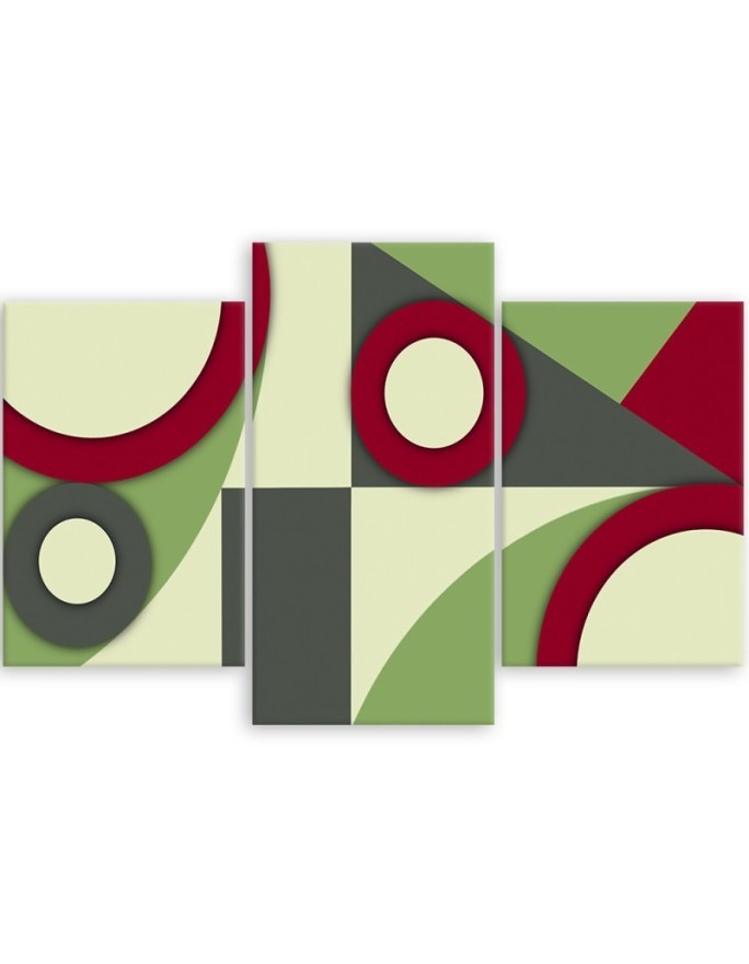Canvas print for wall 3 parts - Geometric shapes abstract | FEEBY