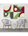 Canvas print for wall 3 parts - Geometric shapes abstract | FEEBY