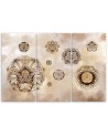 Canvas print triptych - Floral geometric shapes abstract | FEEBY