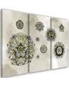 Triptych printed on canvas - Floral geometric shapes | FEEBY