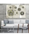 Triptych printed on canvas - Floral geometric shapes | FEEBY