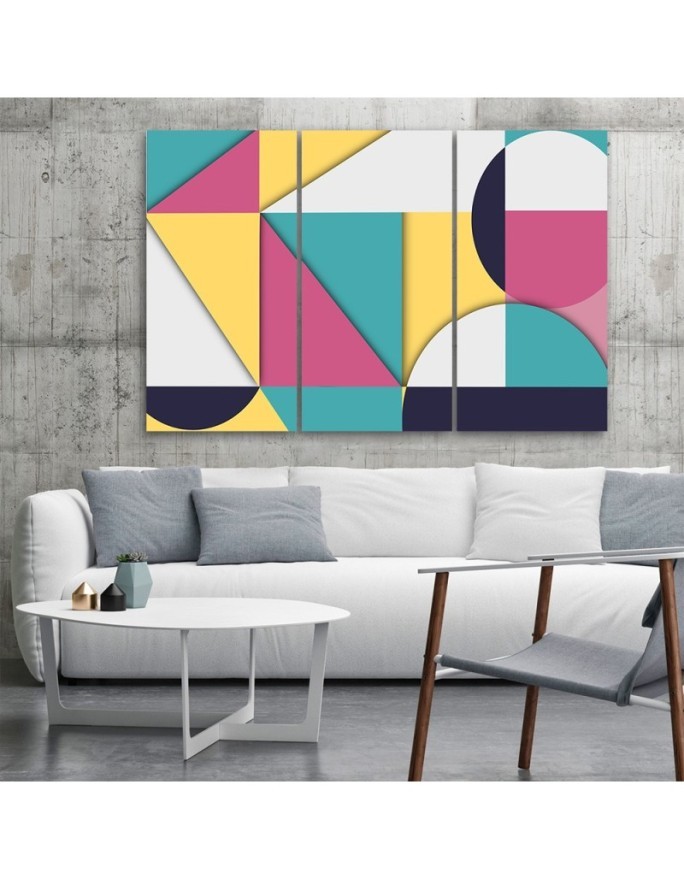 Stylish Canvas paintings for living room - Geometric shapes abstract | FEEBY