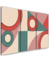 Triptych paintings for living room - Geometric shapes abstract | FEEBY