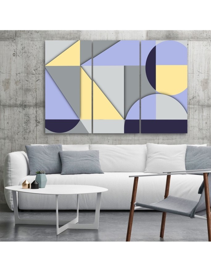 Stylish Canvas paintings triptych - Geometric shapes abstract | FEEBY