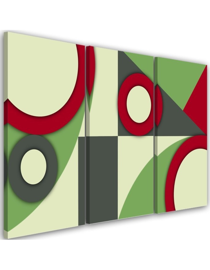 Canvas print for wall 3 parts - Geometric shapes abstract | FEEBY