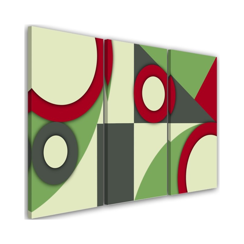 Canvas print for wall 3 parts - Geometric shapes abstract | FEEBY