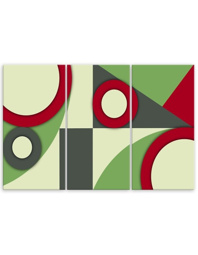 Canvas print for wall 3 parts - Geometric shapes abstract | FEEBY
