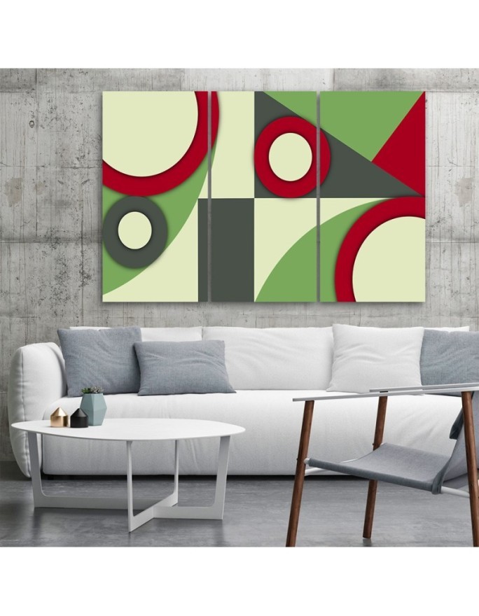 Canvas print for wall 3 parts - Geometric shapes abstract | FEEBY