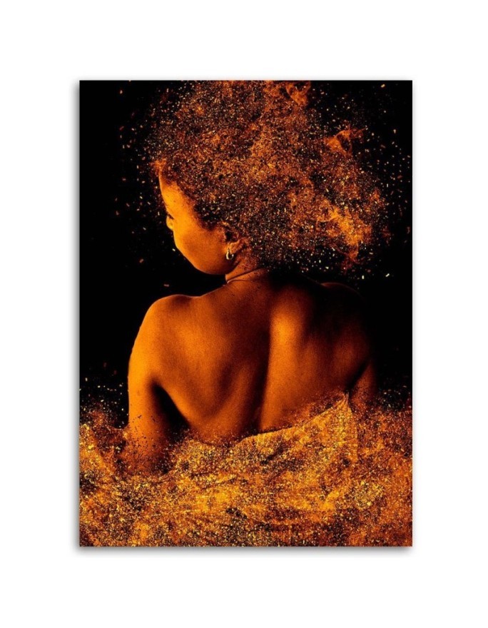 Stylish Canvas prints for the bedroom - Young woman in gold dust | FEEBY