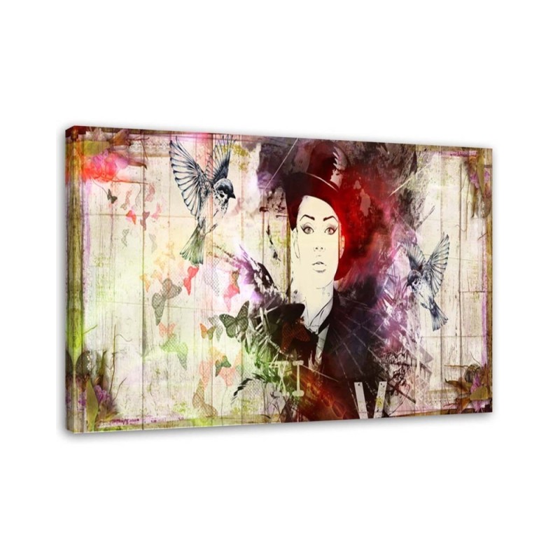 Canvas painting - Woman in a hat watercolour | FEEBY