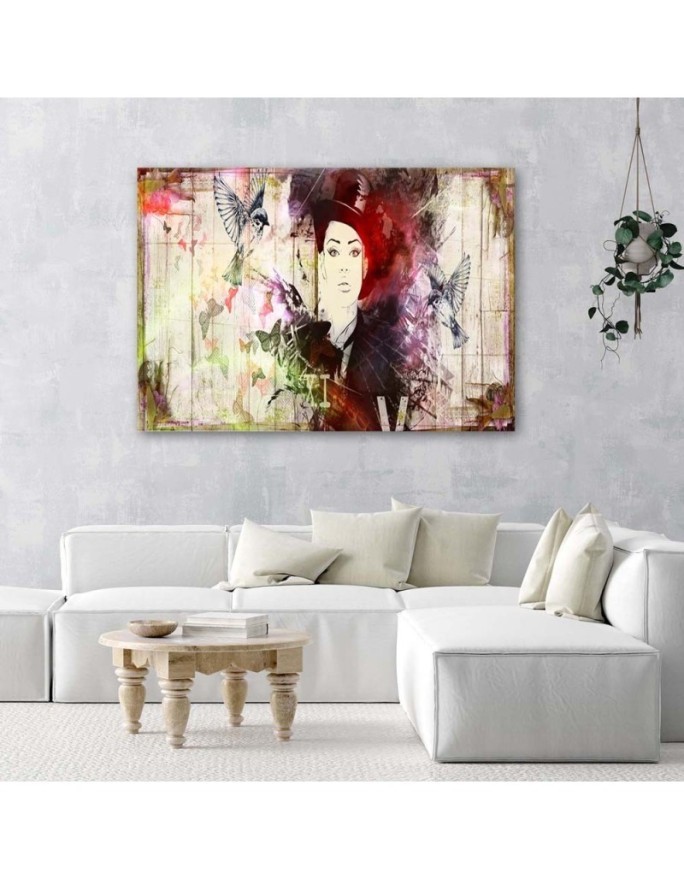 Canvas painting - Woman in a hat watercolour | FEEBY