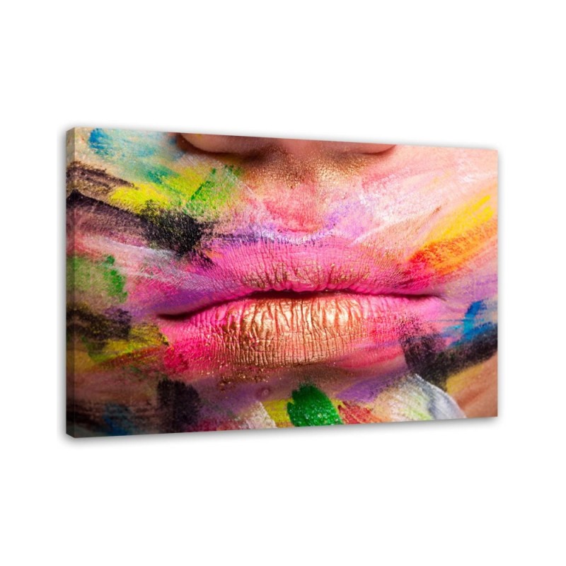 Printable bedroom Canvas prints - Coloured lips | FEEBY