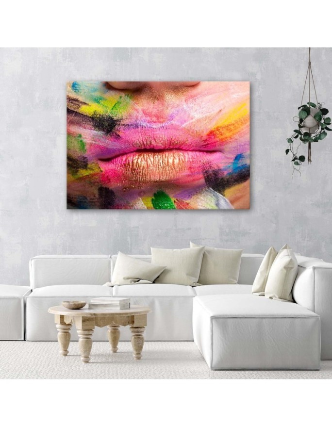 Printable bedroom Canvas prints - Coloured lips | FEEBY