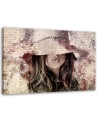 Bedroom Canvas painting - Beautiful woman in vintage hat | FEEBY