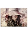 Bedroom Canvas painting - Beautiful woman in vintage hat | FEEBY