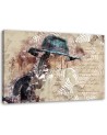 Bedroom Canvas painting modern - Woman in blue retro hat | FEEBY