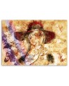 Bedroom wall painting - Woman in red hat | FEEBY