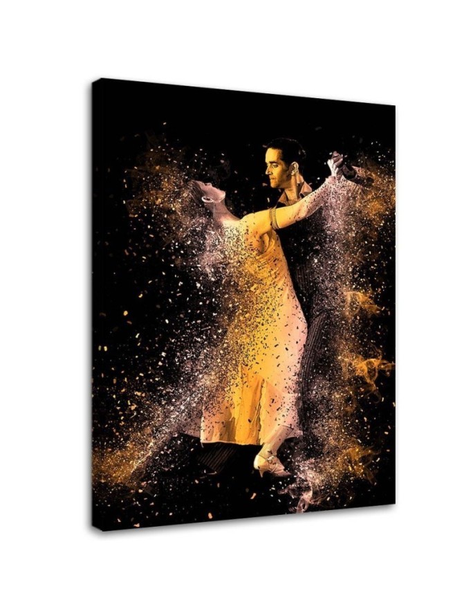 Modern paintings for bedroom - Couple dancing in gold dust | FEEBY