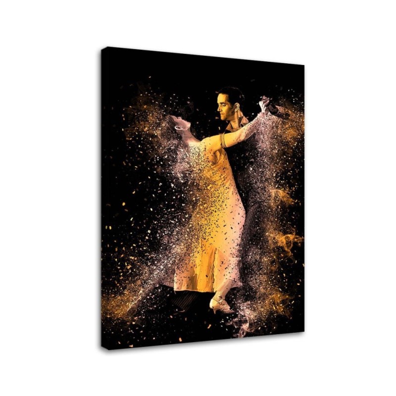 Modern paintings for bedroom - Couple dancing in gold dust | FEEBY