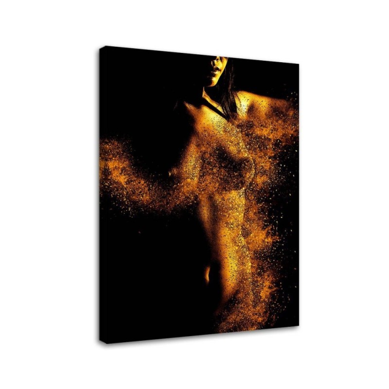 Canvas painting for bedroom - Sexy woman in gold dust | FEEBY