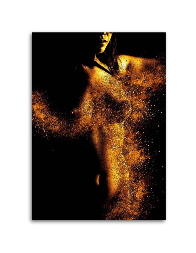 Canvas painting for bedroom - Sexy woman in gold dust | FEEBY