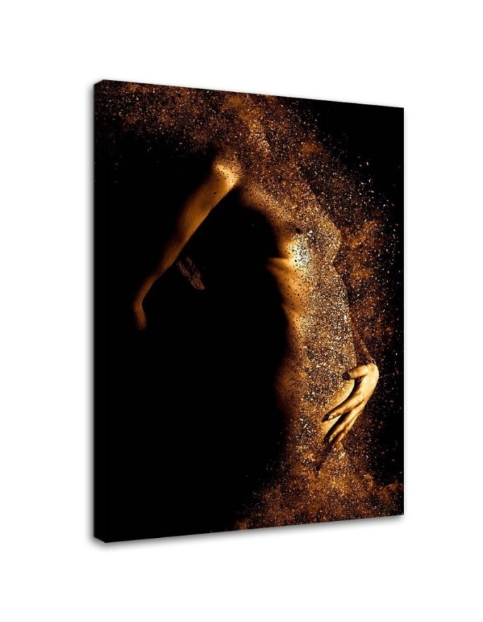 Stylish Canvas paintings for the bedroom - Female nude in gold dust | FEEBY