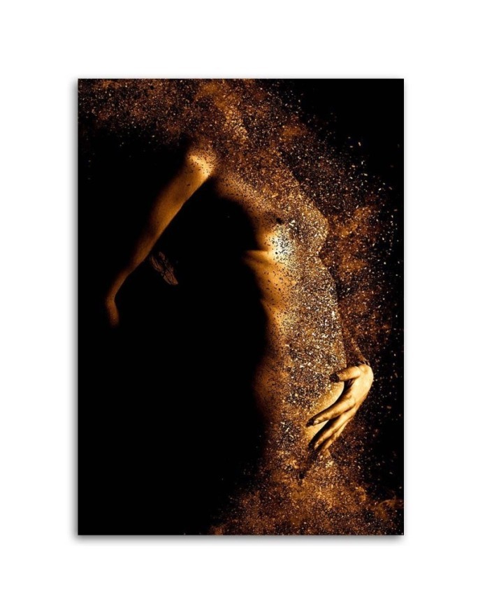 Stylish Canvas paintings for the bedroom - Female nude in gold dust | FEEBY