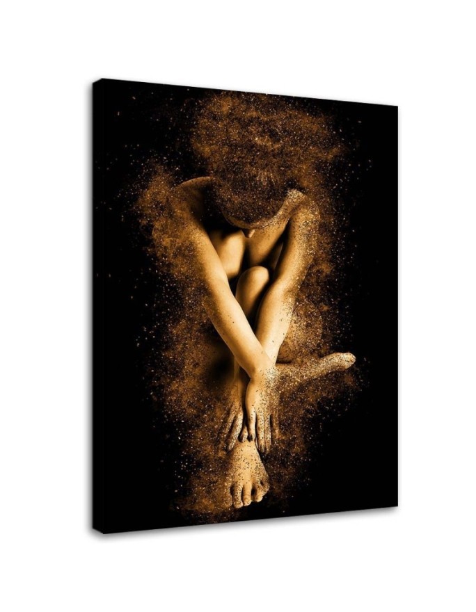 Fashionable Canvas paintings - Nude female body in gold dust for bedroom | FEEBY