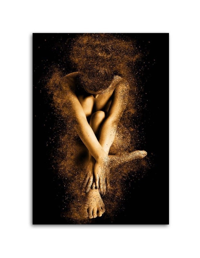 Fashionable Canvas paintings - Nude female body in gold dust for bedroom | FEEBY
