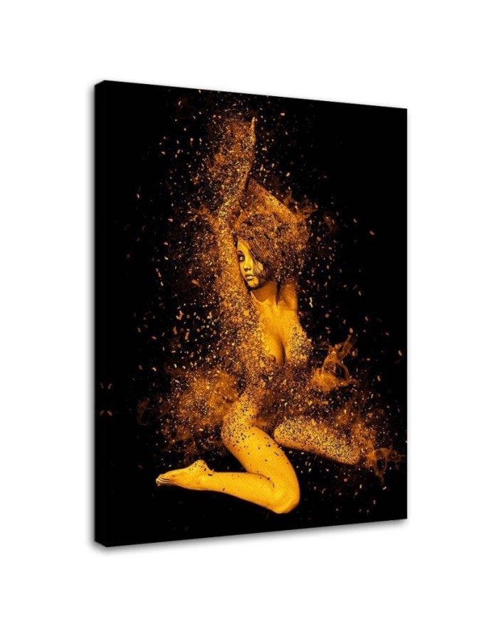 Wall art painting for bedroom - Naked woman in gold dust | FEEBY
