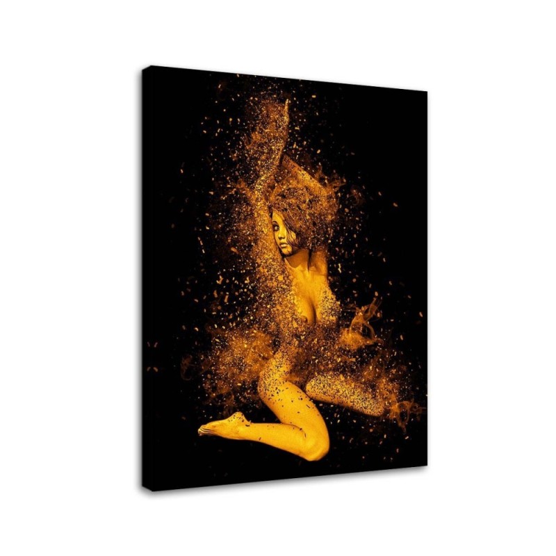 Wall art painting for bedroom - Naked woman in gold dust | FEEBY