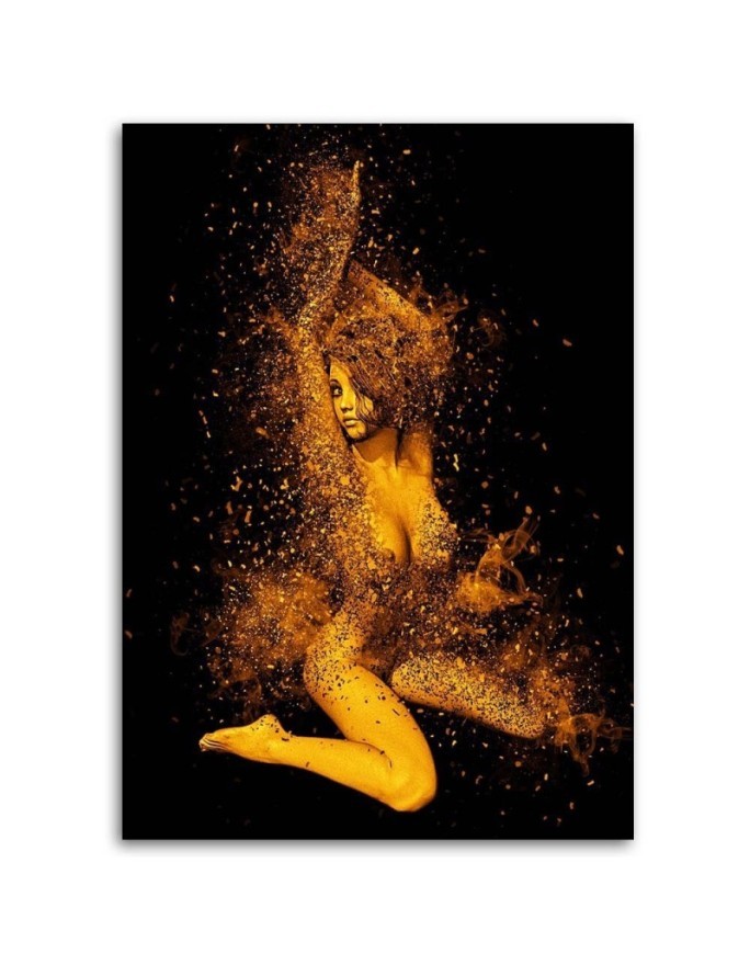 Wall art painting for bedroom - Naked woman in gold dust | FEEBY