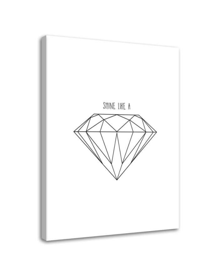 Designer pictures on Canvas for the home - Sketched diamond | FEEBY