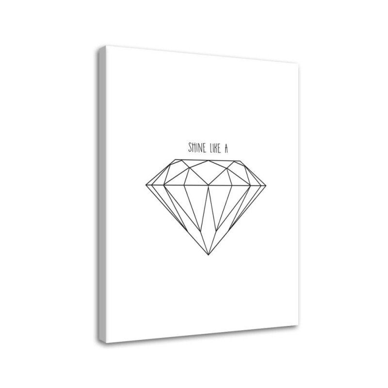 Designer pictures on Canvas for the home - Sketched diamond | FEEBY