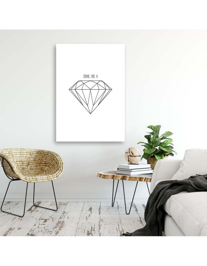 Designer pictures on Canvas for the home - Sketched diamond | FEEBY