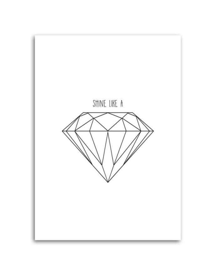 Designer pictures on Canvas for the home - Sketched diamond | FEEBY