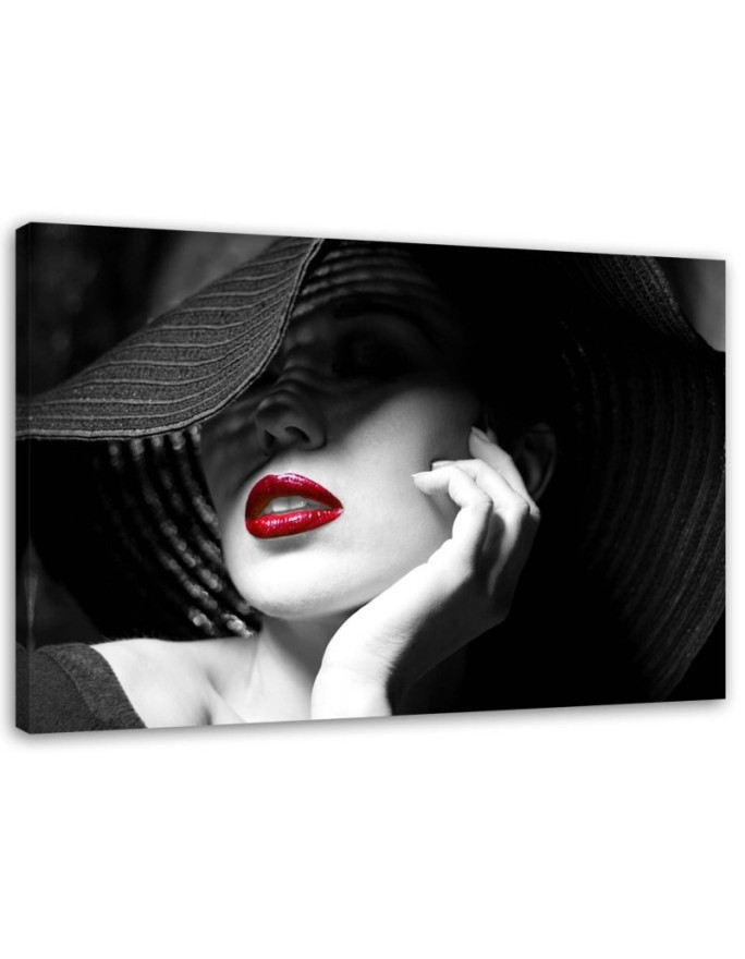 Bedroom wall art painting - Mystery woman in a hat. Buy now| | FEEBY