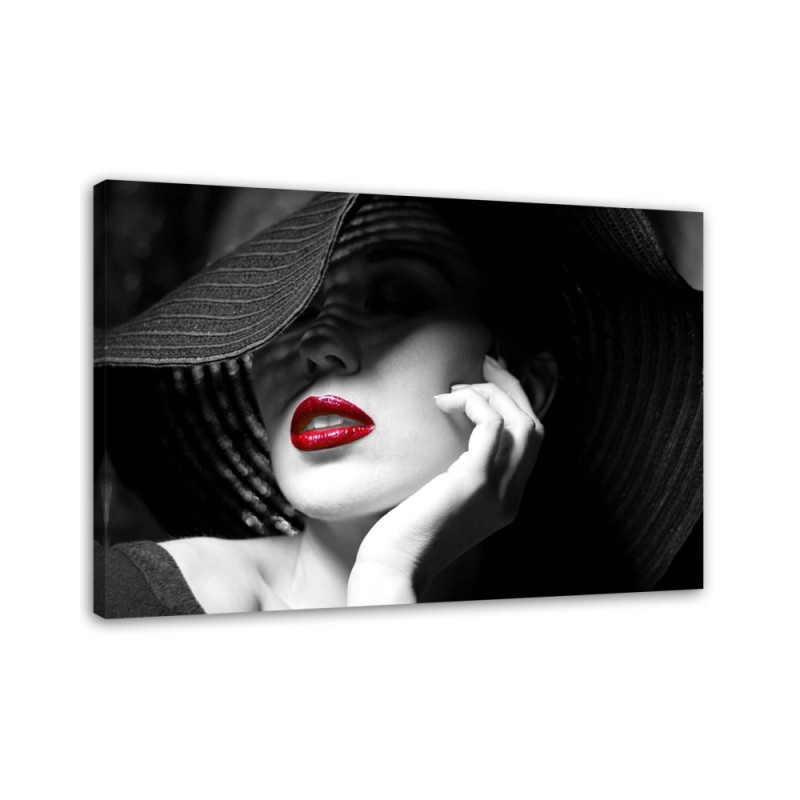 Bedroom wall art painting - Mystery woman in a hat. Buy now| | FEEBY
