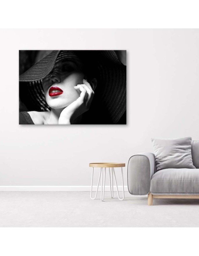 Bedroom wall art painting - Mystery woman in a hat. Buy now| | FEEBY