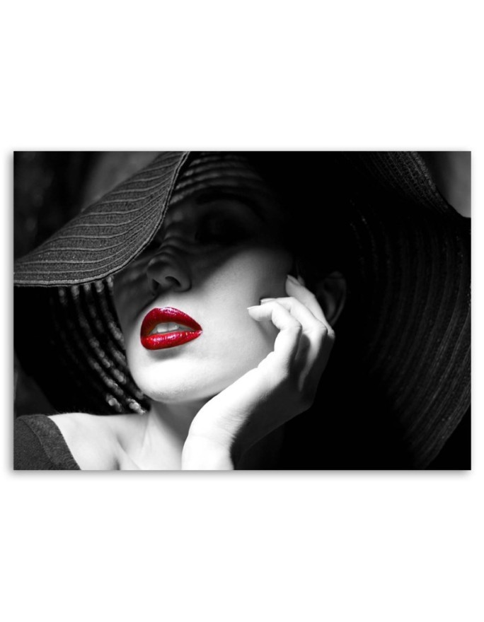 Bedroom wall art painting - Mystery woman in a hat. Buy now| | FEEBY