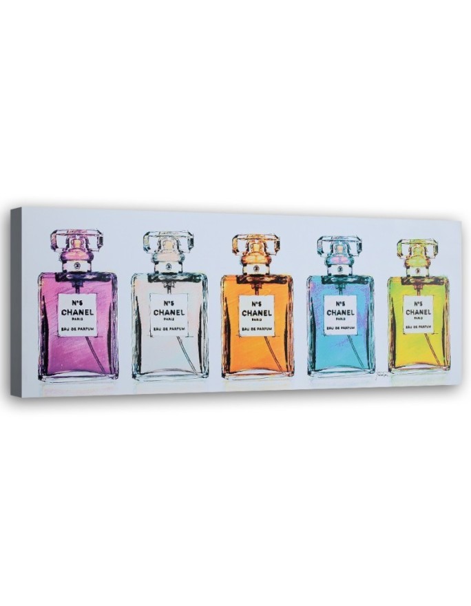 Fashionable Canvas prints for living room and bedroom - Coloured perfume bottles | FEEBY