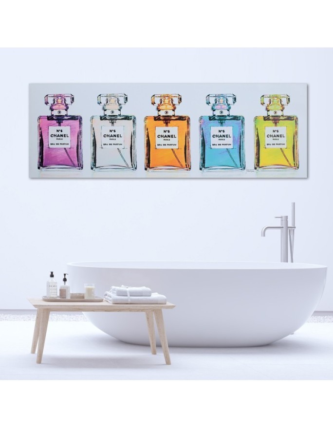 Fashionable Canvas prints for living room and bedroom - Coloured perfume bottles | FEEBY